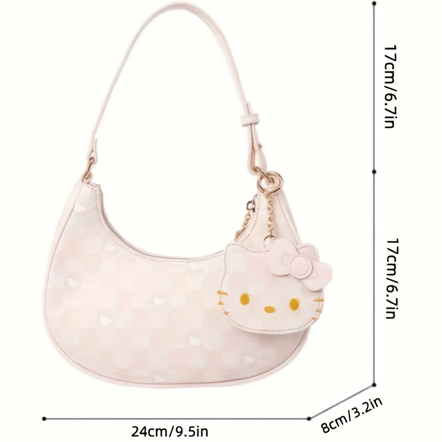💥 53% Off 💥 Sanrio's new cute pink Hello Kitty shoulder bag for girls in 2026, a versatile and fashionable shoulder bag for little girls.