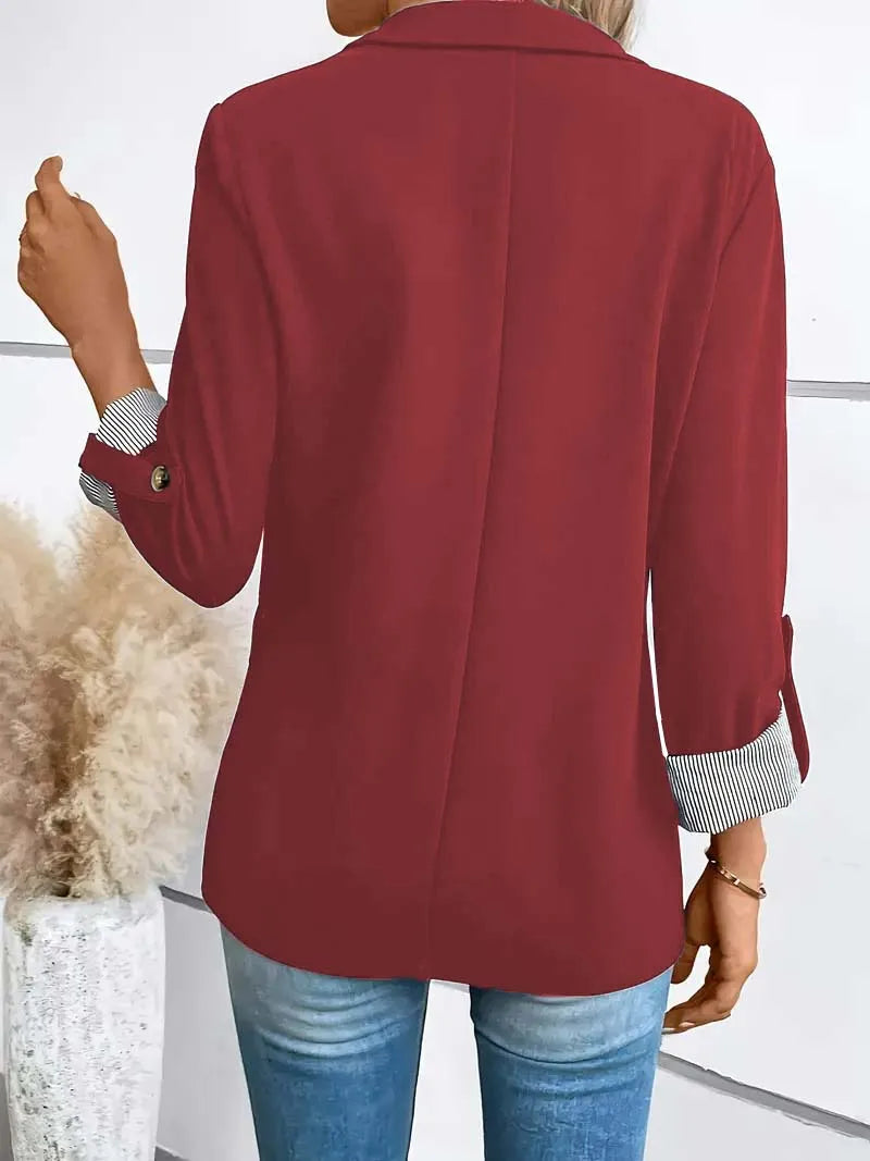 ✨🧥 New Women’s Casual Slim Fit Blazer – Fashion Button Up Jacket with Rolled Sleeves