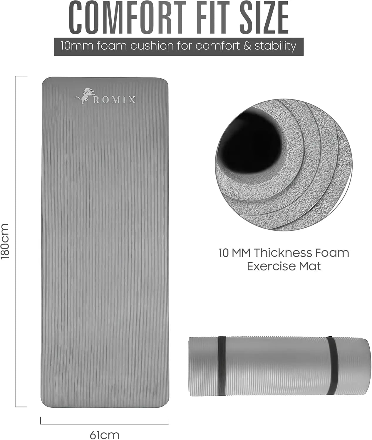🧘♀️ Yoga Mat Thick 2/5 Inch (10mm) Non-Slip Workout Mat with Carry Bag & Strap