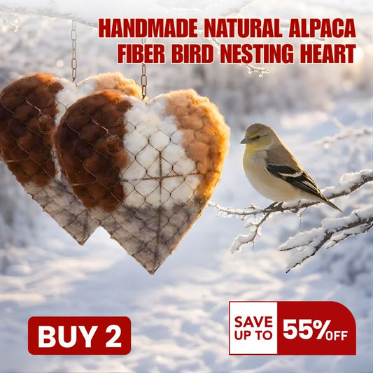 🔥LAST DAY 50% OFF - 🕊Handmade Natural Alpaca Fiber Bird Nesting Heart❤️A Cozy Gift for Birds