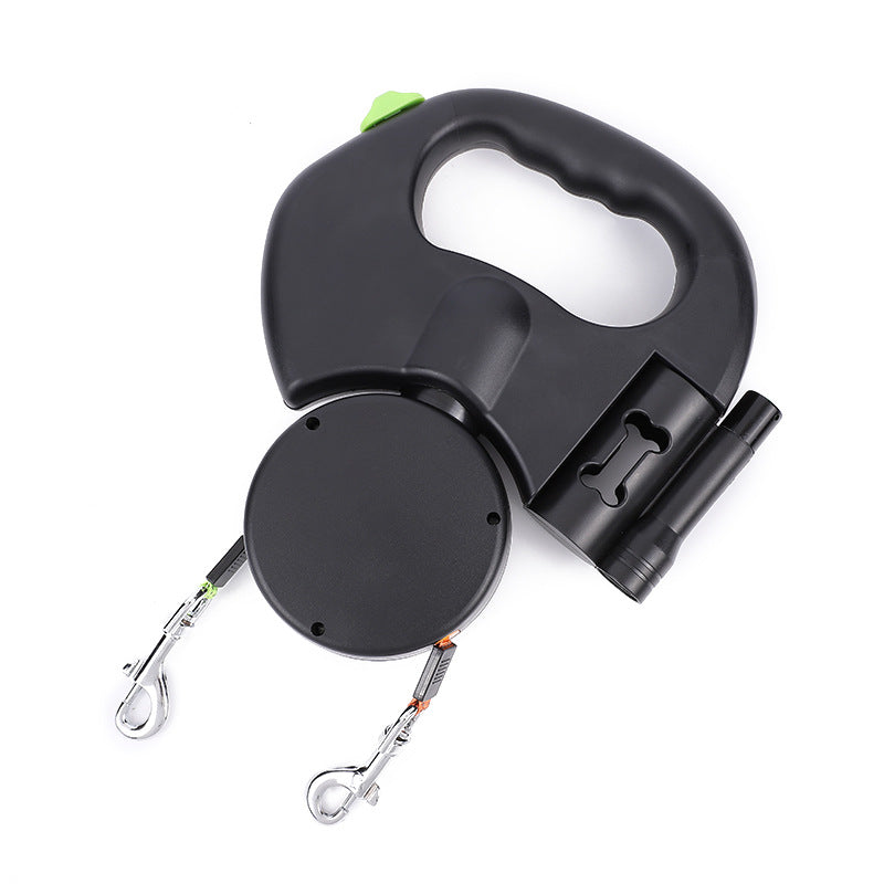 ✨🐾 28% OFF Double Dog Walking Leash – 360° Swivel, Anti-Tangle & Built-In Light
