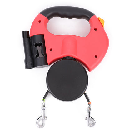 ✨🐾 28% OFF Double Dog Walking Leash – 360° Swivel, Anti-Tangle & Built-In Light