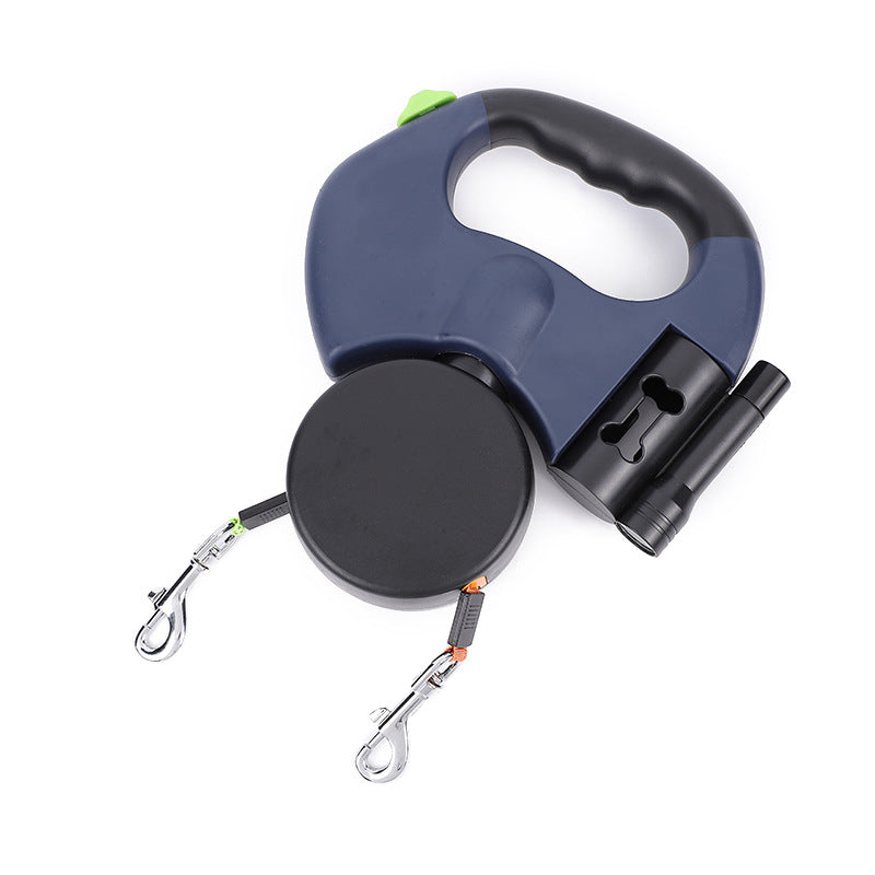 ✨🐾 28% OFF Double Dog Walking Leash – 360° Swivel, Anti-Tangle & Built-In Light
