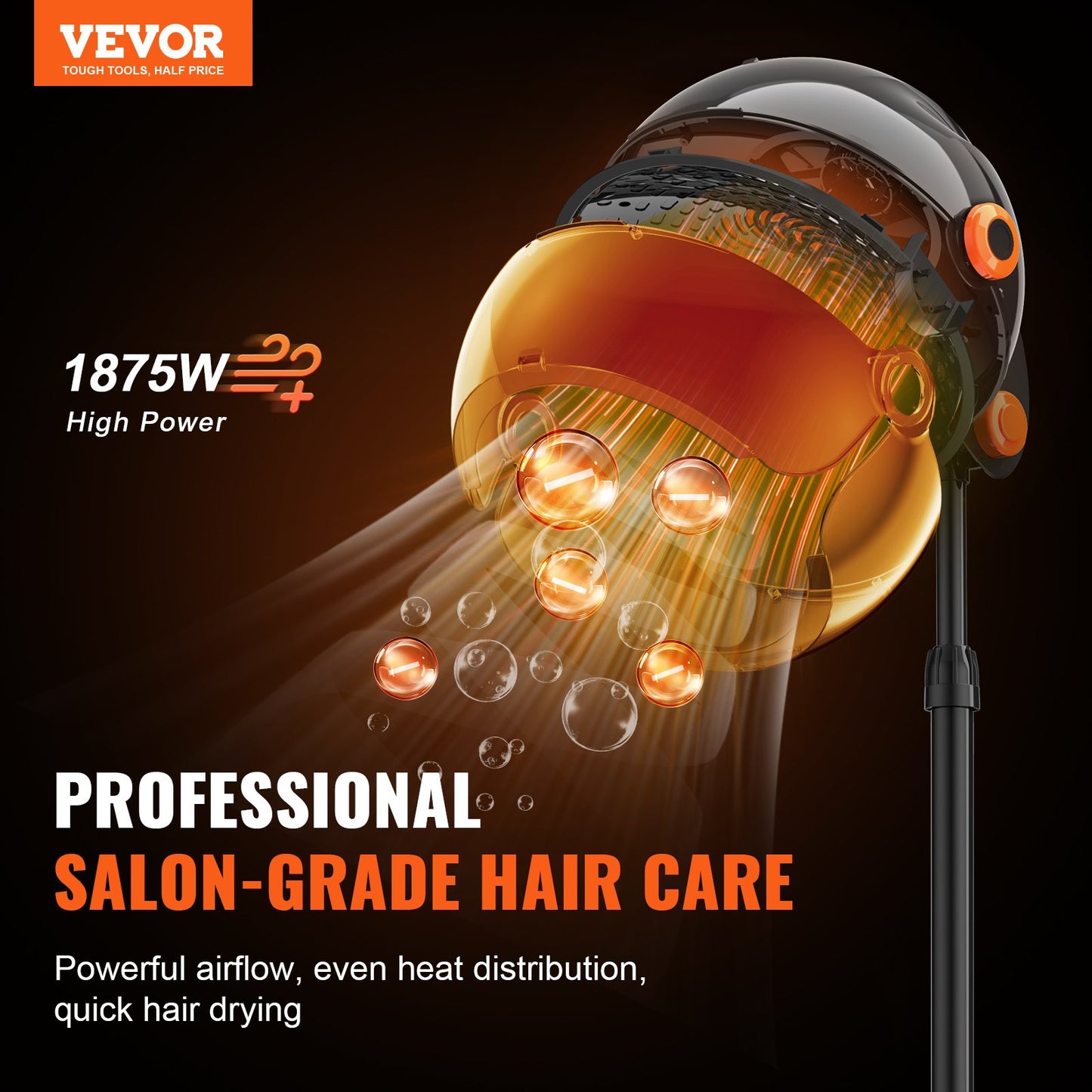 🔥30% OFF Ionic Hooded Dryer – 1875W Professional Bonnet Hair Dryer for Salon & Home Spa