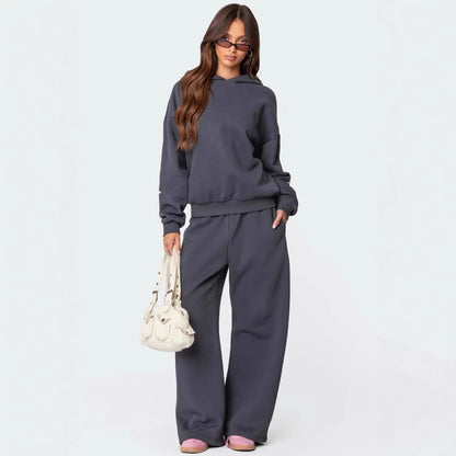 👕✨ SALE 22% – Women's Hooded Sweatshirt & Pants Set with Bow Detail