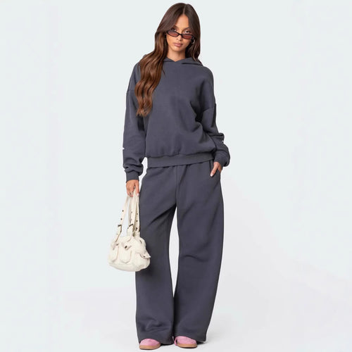 👕✨ SALE 22% – Women's Hooded Sweatshirt & Pants Set with Bow Detail