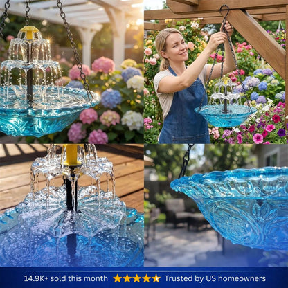 ✨Special Offer Today Only! 🐦 Solar Cascade Hanging Bird Bath Fountain