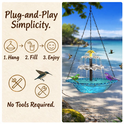 ✨Special Offer Today Only! 🐦 Solar Cascade Hanging Bird Bath Fountain