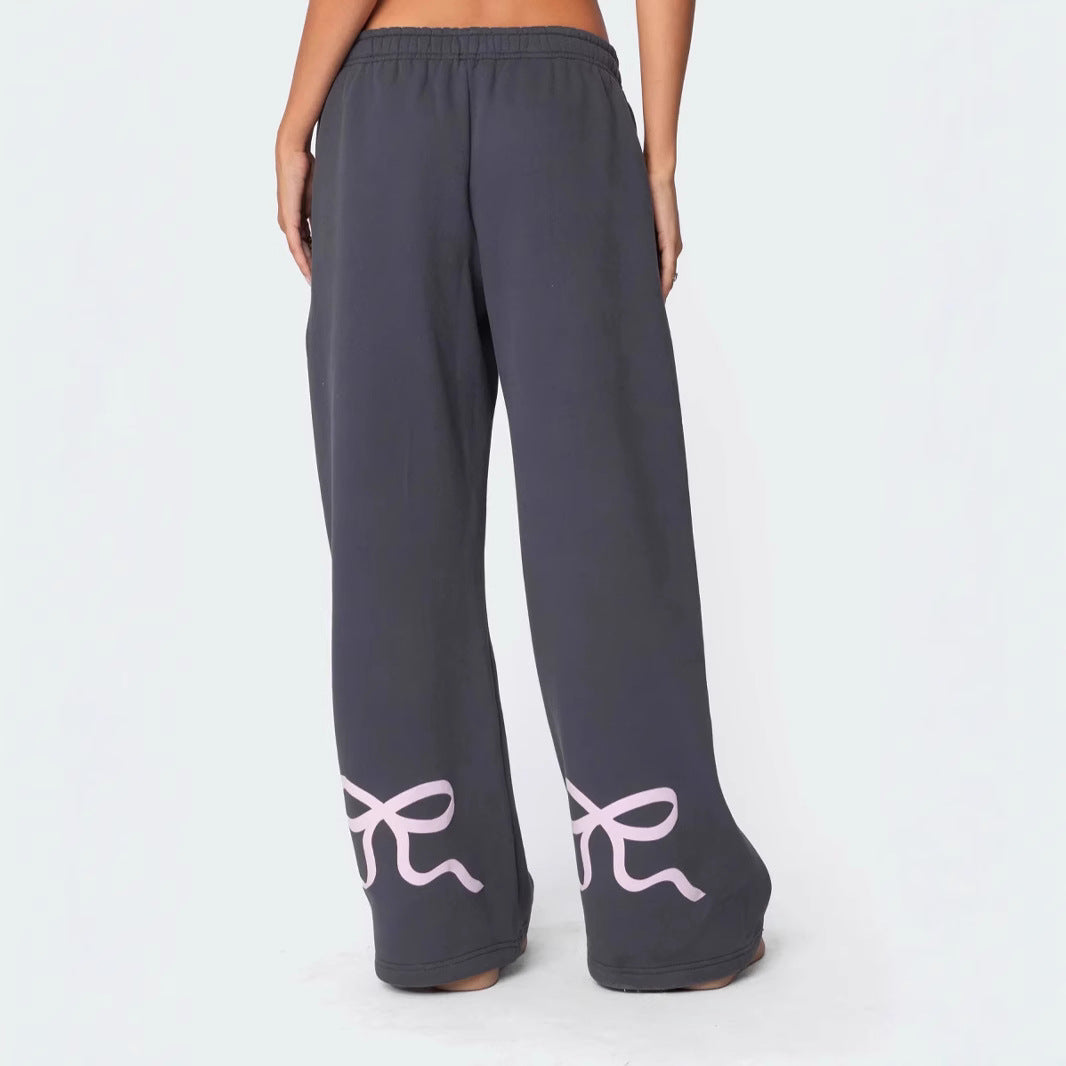 👕✨ SALE 22% – Women's Hooded Sweatshirt & Pants Set with Bow Detail