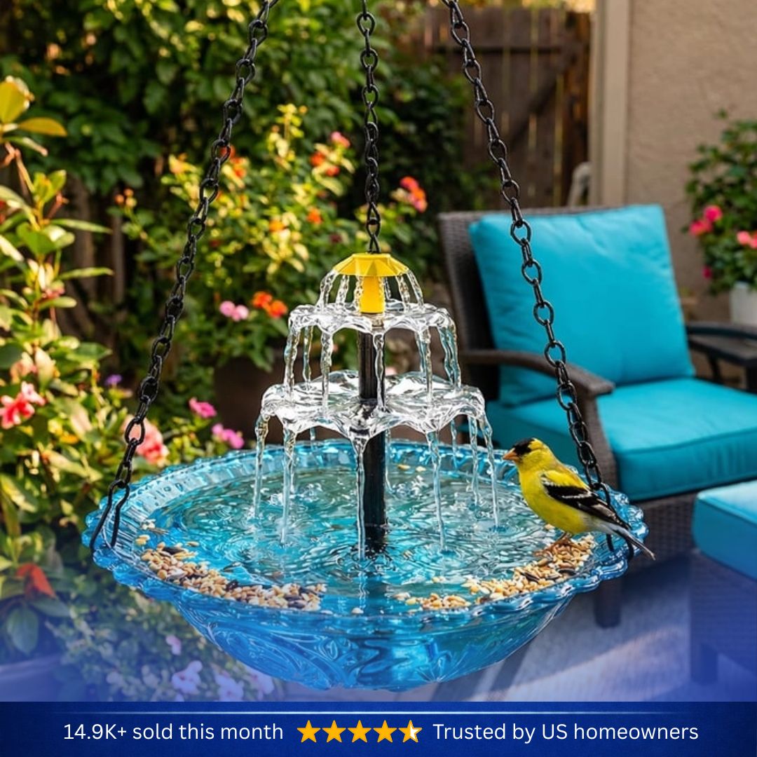 ✨Special Offer Today Only! 🐦 Solar Cascade Hanging Bird Bath Fountain