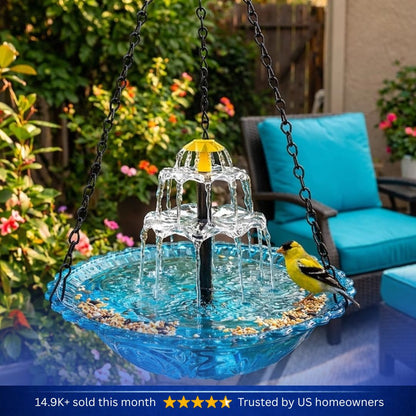 ✨Special Offer Today Only! 🐦 Solar Cascade Hanging Bird Bath Fountain