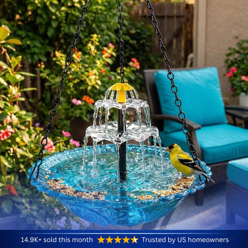 ✨Special Offer Today Only! 🐦 Solar Cascade Hanging Bird Bath Fountain