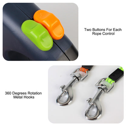 ✨🐾 28% OFF Double Dog Walking Leash – 360° Swivel, Anti-Tangle & Built-In Light