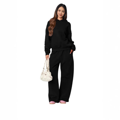 👕✨ SALE 22% – Women's Hooded Sweatshirt & Pants Set with Bow Detail