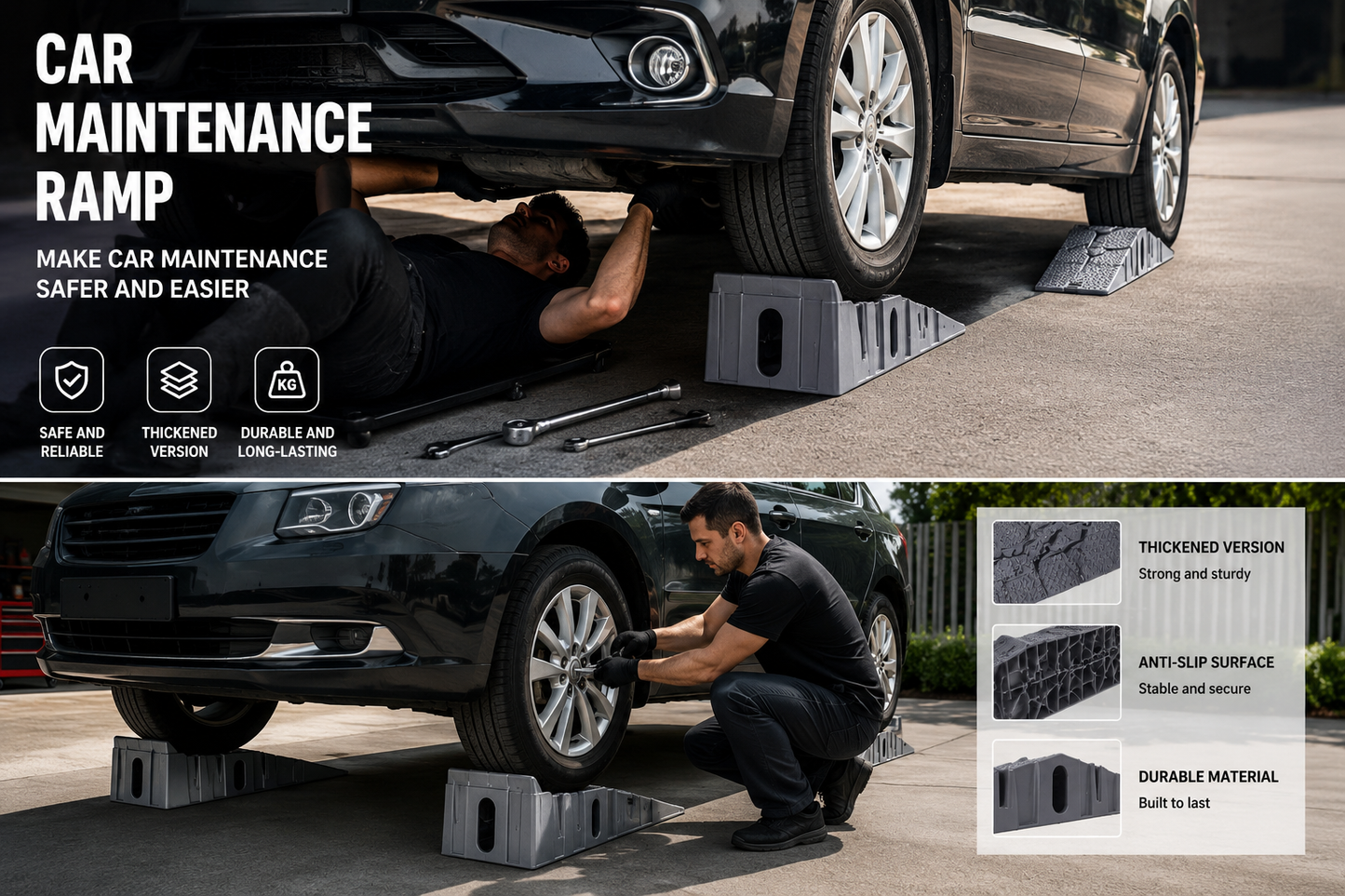 OFF 🛠️🚙 40% OFF Car Maintenance Ramp Set – Durable Plastic Lift Ramps for Cars & SUVs