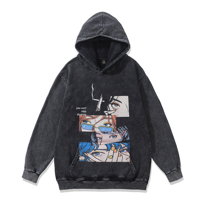 🔥24% OFF Retro Loose Hip Hop Terry Coat Hooded Sweater – Stylish Streetwear Hoodie