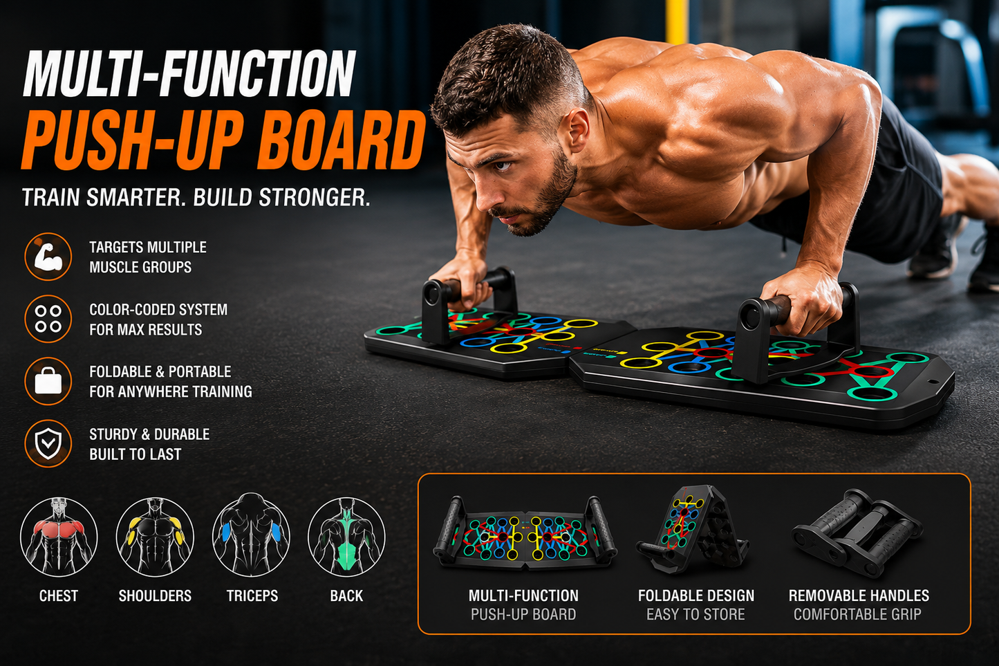 💪⚡ SALE 35% – Push-Up Board for Chest, Triceps, Shoulders & Back Workout