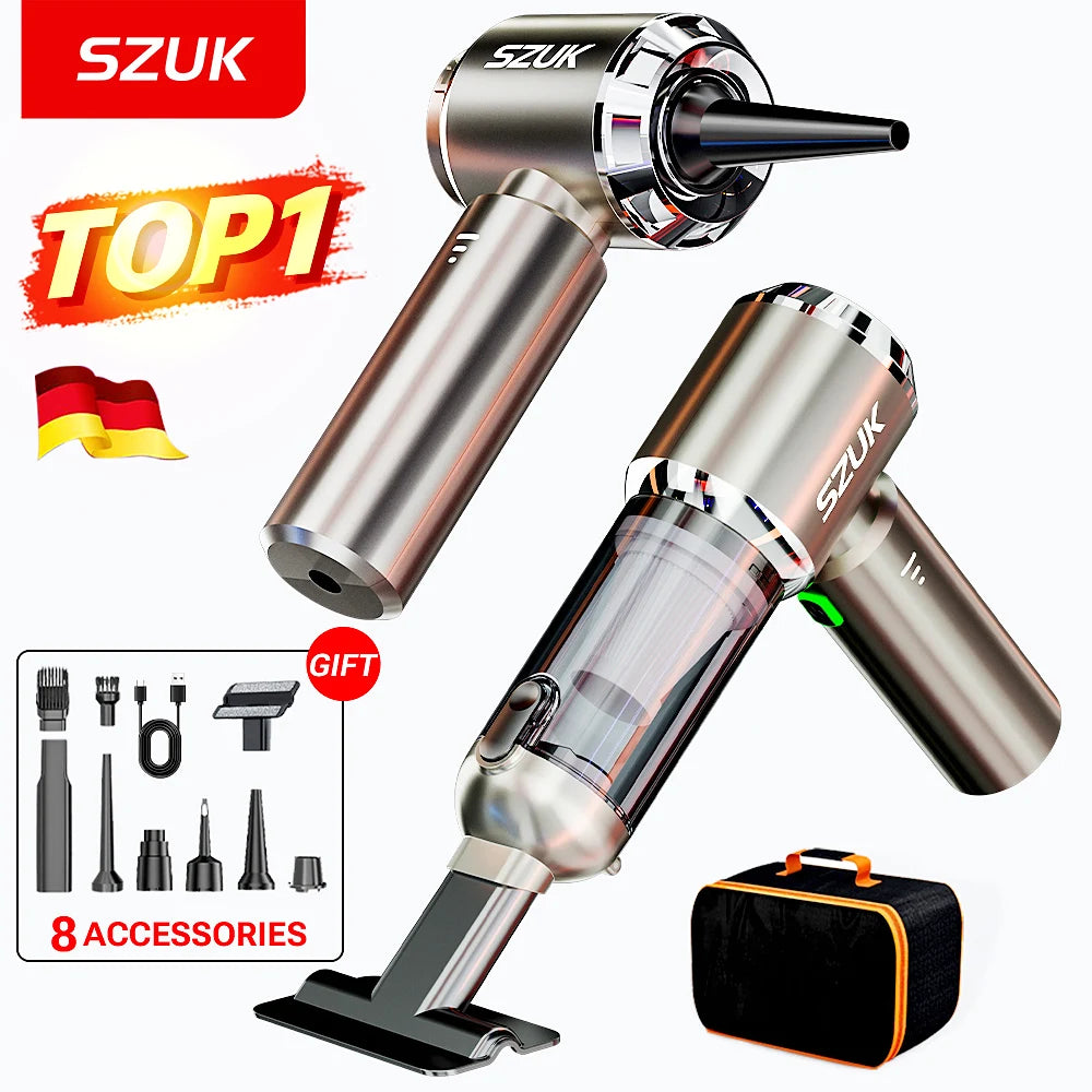 🔥20% OFF🚗 SZUK Wireless Car Vacuum Cleaner – Powerful Handheld Cordless Vacuum with Strong Suction