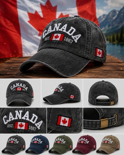 🔥33% OFF CANADA Embroidered Baseball Cap – Adjustable Casual Outdoor Sun Protection Hat