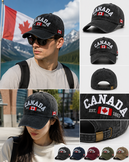🔥33% OFF CANADA Embroidered Baseball Cap – Adjustable Casual Outdoor Sun Protection Hat