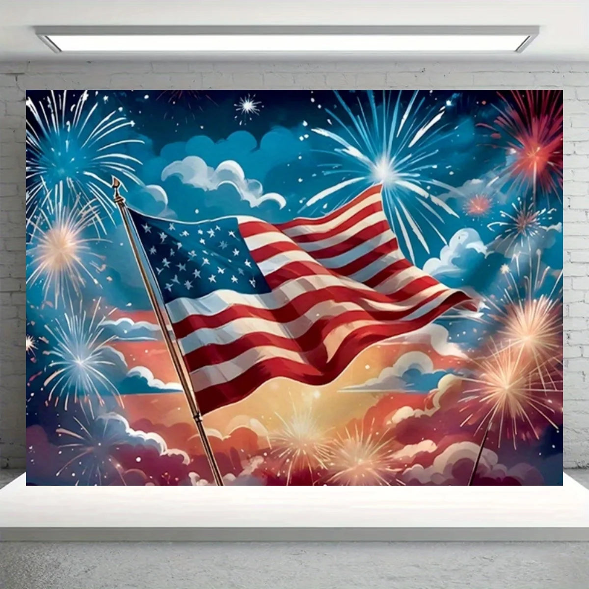 Independence Day Party Theme Background Eagle Balloon July 4th Celebration Decoration Banner USA Flag Backdrop Photo Props Gifts