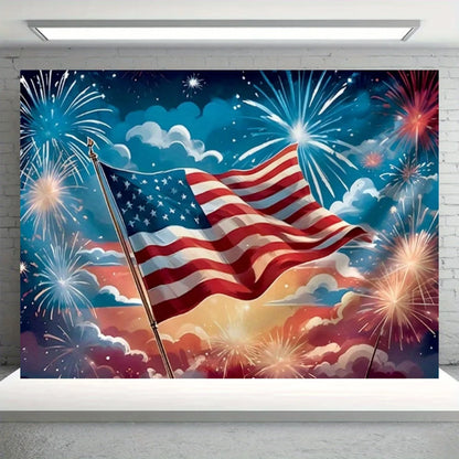 Independence Day Party Theme Background Eagle Balloon July 4th Celebration Decoration Banner USA Flag Backdrop Photo Props Gifts
