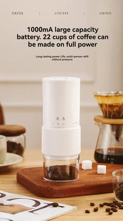☕⚡ Portable Electric & Manual Coffee Bean Grinder – 30 Gear Adjustable Rechargeable Coffee Grinder