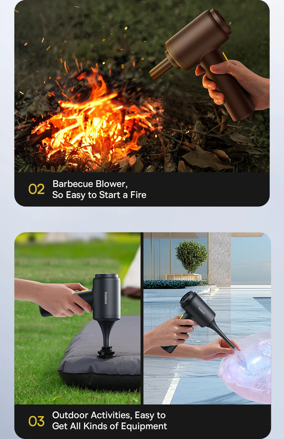 🚗✨ Baseus Wireless Car Vacuum Cleaner & Air Duster Gun – Powerful Portable Cordless Cleaner for Car & Home
