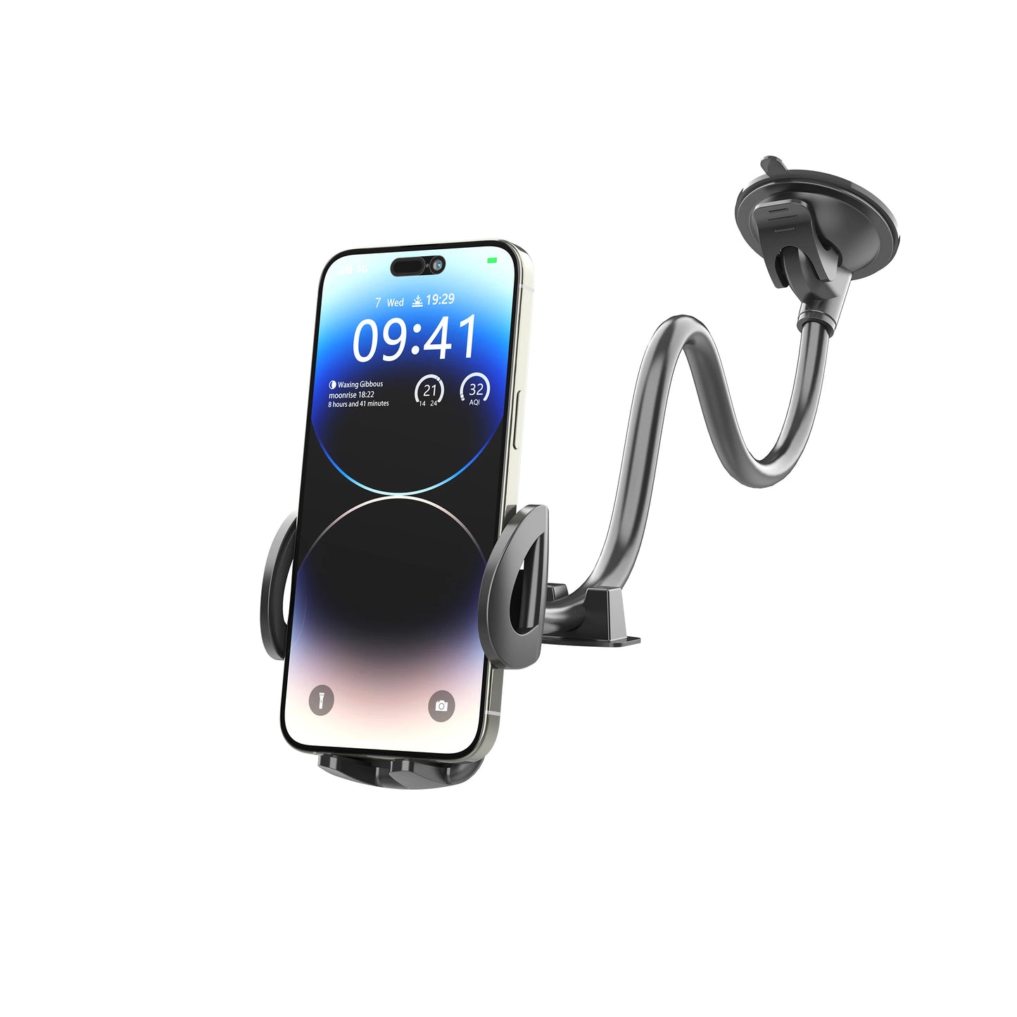 🚗📱 Solid Car & Truck Phone Mount Holder – 11.8" Gooseneck Long Arm Anti-Shake Stand for All Smartphones