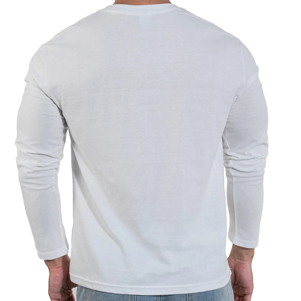 🔥👕 Men’s Heavyweight Long Sleeve T-Shirt – Breathable Cotton Casual Loose Fit Top
