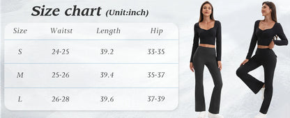 Women's High Waisted Flared Yoga Pants with Pockets Tummy Control Bootcut Leggings for Gym Fitness Casual Wear