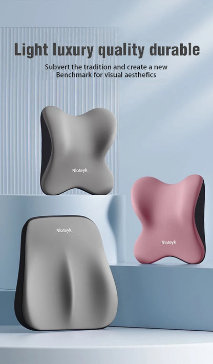 🔥33% OFF Memory Foam Car Neck & Lumbar Support Pillow – Comfortable Driving Cushion