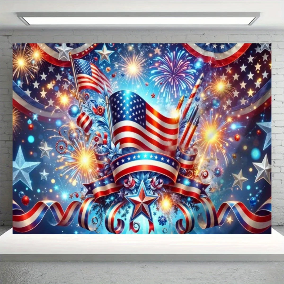 Independence Day Party Theme Background Eagle Balloon July 4th Celebration Decoration Banner USA Flag Backdrop Photo Props Gifts