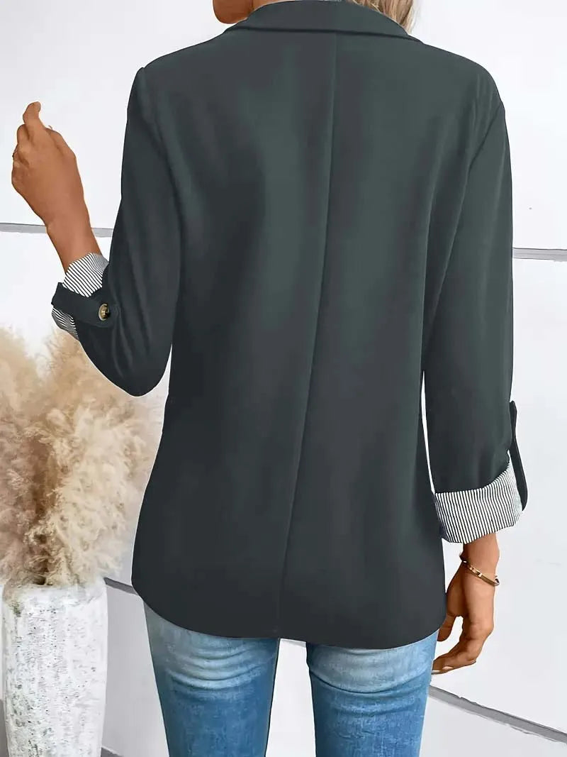 ✨🧥 New Women’s Casual Slim Fit Blazer – Fashion Button Up Jacket with Rolled Sleeves