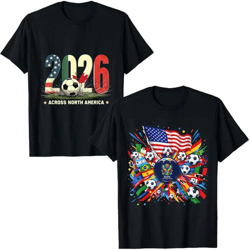 North America Soccer 2026 Vintage Football Fan T-Shirt Summer Streetwear Jersey