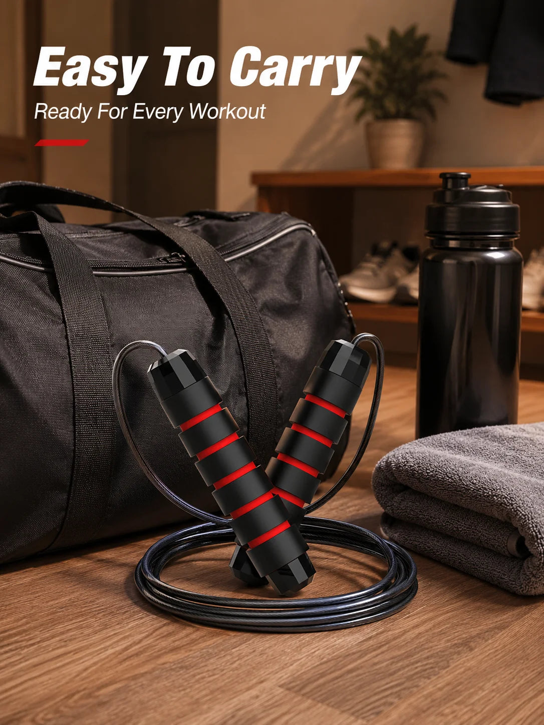 🏃‍♂️💪 Steel wire speed jump rope designed to improve endurance, coordination, and cardiovascular fitness