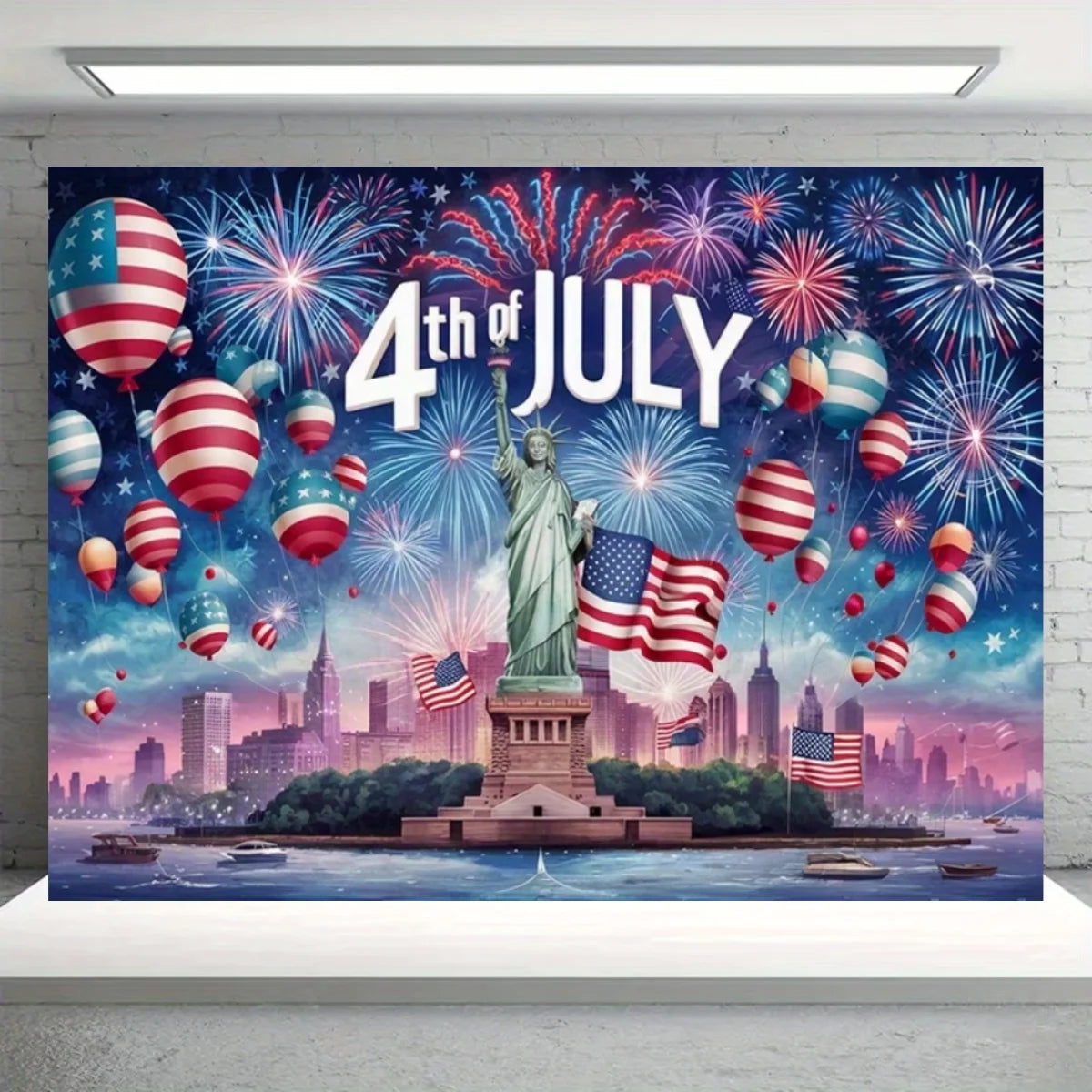 Independence Day Party Theme Background Eagle Balloon July 4th Celebration Decoration Banner USA Flag Backdrop Photo Props Gifts
