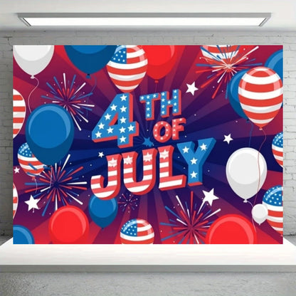 Independence Day Party Theme Background Eagle Balloon July 4th Celebration Decoration Banner USA Flag Backdrop Photo Props Gifts