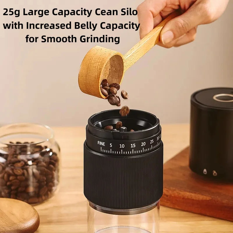 ☕⚡ Portable Electric & Manual Coffee Bean Grinder – 30 Gear Adjustable Rechargeable Coffee Grinder