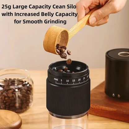 ☕⚡ Portable Electric & Manual Coffee Bean Grinder – 30 Gear Adjustable Rechargeable Coffee Grinder