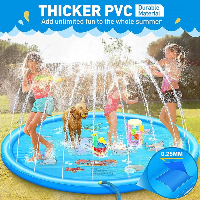 💥 LAST DAY 40% OFF 💦 170CM Kids Splash Pad – Inflatable Water Play Mat 🌈