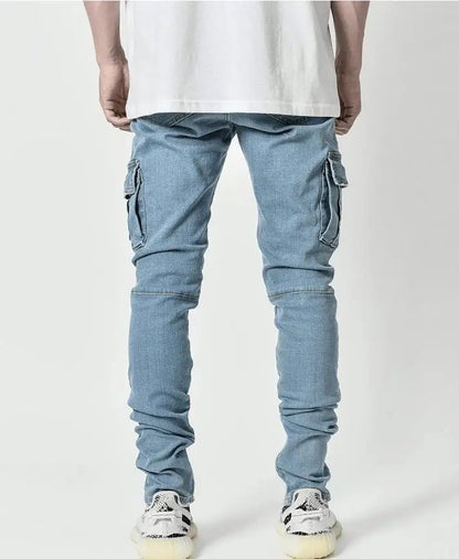 👖🔥 New Men’s Cargo Jeans – Multi Pocket Washed Denim Casual Pants for Daily Wear