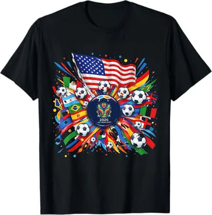 North America Soccer 2026 Vintage Football Fan T-Shirt Summer Streetwear Jersey
