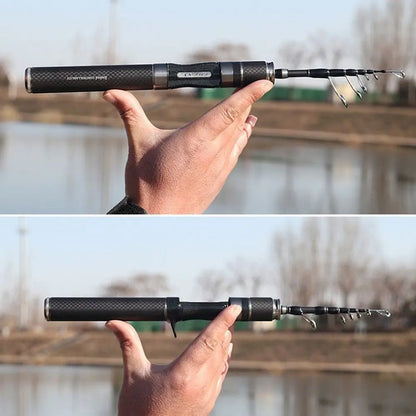 Telescopic Fishing Rod Full Kits Casting Rod Spincast Fishing Reel Feeder Rod Combo 1.5m-1.8m Ultra Short Fishing Rod Set