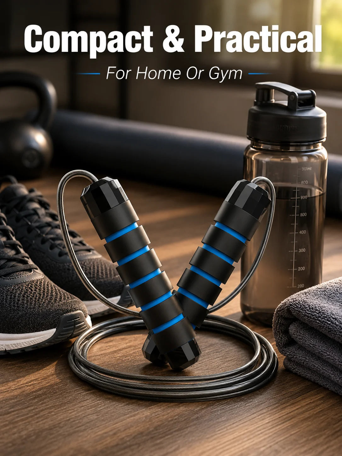 🏃‍♂️💪 Steel wire speed jump rope designed to improve endurance, coordination, and cardiovascular fitness