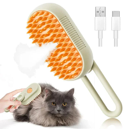 3in1 Pet Steam Spray Grooming Brush for Dogs Cats Electric Hair Removal Comb Massage Anti-Tangle Steamy Floating Hair Cleaning