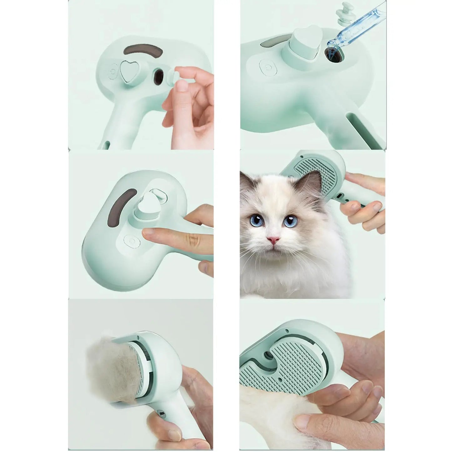 3in1 Pet Steam Spray Grooming Brush for Dogs Cats Electric Hair Removal Comb Massage Anti-Tangle Steamy Floating Hair Cleaning