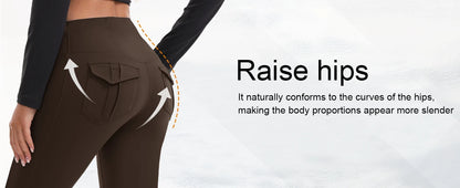 Women's High Waisted Flared Yoga Pants with Pockets Tummy Control Bootcut Leggings for Gym Fitness Casual Wear