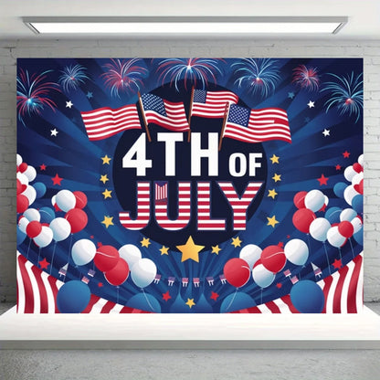 Independence Day Party Theme Background Eagle Balloon July 4th Celebration Decoration Banner USA Flag Backdrop Photo Props Gifts