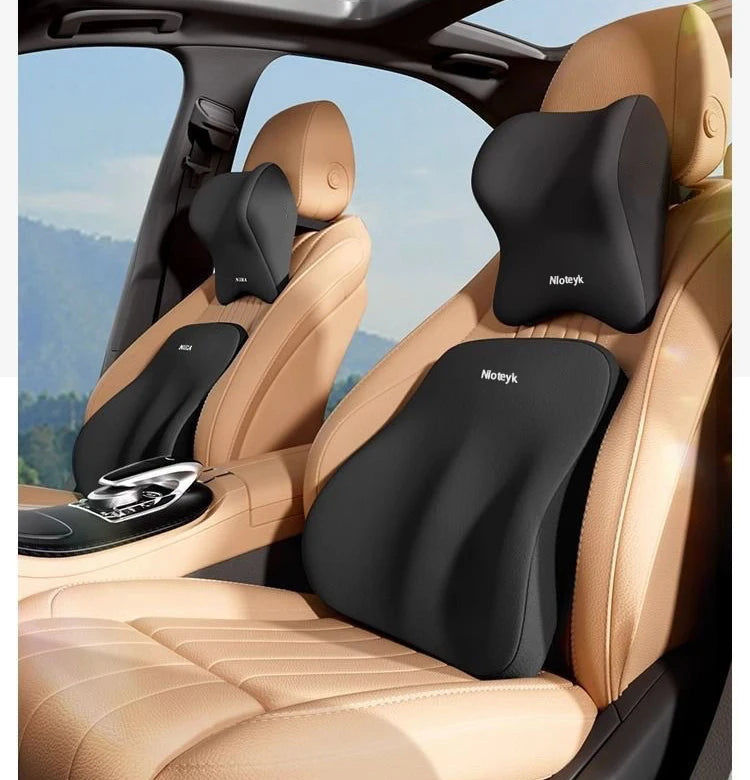 🔥33% OFF Memory Foam Car Neck & Lumbar Support Pillow – Comfortable Driving Cushion